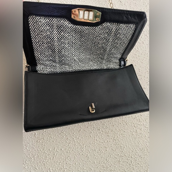 Rebecca Minkoff Black Leather Quilted Chain Strap Shoulder/Crossbody Bag - Picture 9 of 16